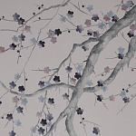 Обои ручная роспись Plum Blossom Special Colourway on Lilac Hint dyed silk варинант исполнения - 1 | Loft Concept в Екатеринбурге