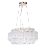 Люстра подвесная многослойная с прозрачными хрустальными трубками и золотистым каркасом Hexagon Tube Light варинант исполнения - 1 | Loft Concept в Екатеринбурге