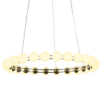 Люстра светодиодная кольцевая с круглыми плафонами белого цвета PEARLS Suspension 48 варинант исполнения - 3 | Loft Concept в Екатеринбурге