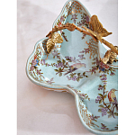 Блюдо из голубого фарфора с бронзовой ручкой в виде ветки Blue Garden варинант исполнения - 6 | Loft Concept в Екатеринбурге