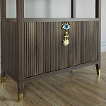 Стеллаж со стеклянными полками Elsa Dreams Walnut варинант исполнения - 1 | Loft Concept в Екатеринбурге