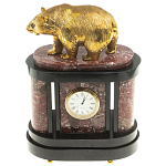 Часы настольные бронзовые с декором в виде медведя Bear Stone Clock варинант исполнения - 4 | Loft Concept в Екатеринбурге