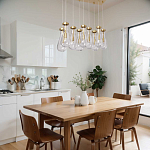 Люстра с 9-ю прозрачными стеклянными плафонами в форме капли Lucid Rain  варинант исполнения - 11 | Loft Concept в Екатеринбурге