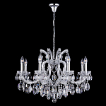 Люстра подвесная с 8-ю лампочками и прозрачными хрустальными подвесками на хромированном основании Crystal lamps варинант исполнения - 2 | Loft Concept в Екатеринбурге