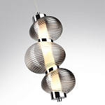 Подвесной светильник с 3-мя рифлеными стеклянными шарами Marcelh Light варинант исполнения - 9 | Loft Concept в Екатеринбурге