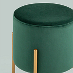 Зеленый пуф на золотистых ножках SANJAY варинант исполнения - 2 | Loft Concept в Екатеринбурге