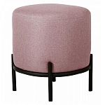 Круглый пуф на металлических ножках с обивкой из рогожки Casey Poof варинант исполнения - 3 | Loft Concept в Екатеринбурге