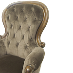 Кресло с мягкой обивкой из коричневого велюра на 4-х деревянных ножках Evelyn Classical Armchair варинант исполнения - 4 | Loft Concept в Екатеринбурге