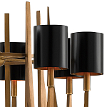 Люстра с 8-ю черными цилиндрическими плафонами Stylistic Lines варинант исполнения - 1 | Loft Concept в Екатеринбурге