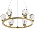 Подвесная круглая люстра с хрустальными плафонами Esme Crystal Brass Ring Chandelier варинант исполнения - 1 | Loft Concept в Екатеринбурге