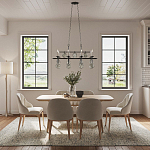 Люстра подвесная с 8-ю лампами и стеклянными круглыми подвесками Currey & Company варинант исполнения - 2 | Loft Concept в Екатеринбурге