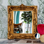 Зеркало настенное золотое с резным орнаментом Classic Ornament Mirror варинант исполнения - 2 | Loft Concept в Екатеринбурге