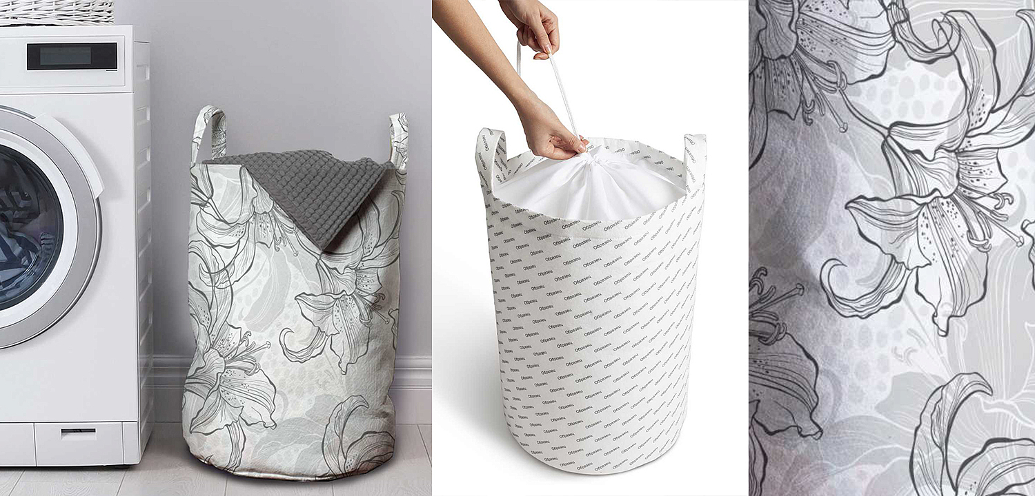 Корзина Black and White Flowers Basket Корзина Black and White Flowers Basket - Loft-Concept в Екатеринбурге
