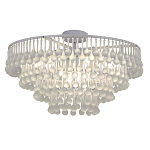 Люстра подвесная круглая с молочными стеклянными подвесками в форме капель Droplet Chandelier варинант исполнения - 2 | Loft Concept в Екатеринбурге