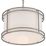 Подвесной светильник в виде барабана с тканевым абажуром и металлическим каркасом Warm Glow варинант исполнения - 2 | Loft Concept в Екатеринбурге