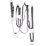 Подвесной светильник с серыми кожаными ремнями и белыми стеклянными плафонами в виде шаров Flos Wireline Lighting варинант исполнения - 7 | Loft Concept в Екатеринбурге