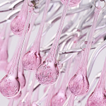 Люстра овальная с розовыми стеклянными подвесками в форме капель FAIRYTREE Light варинант исполнения - 1 | Loft Concept в Екатеринбурге