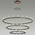 Люстра подвесная с тремя круглыми ярусами и цилиндрическими плафонами Arnaut Light варинант исполнения - 3 | Loft Concept в Екатеринбурге