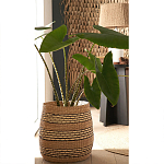 Круглая корзина из плетеного тростника Marjani Wicker Basket варинант исполнения - 3 | Loft Concept в Екатеринбурге