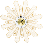 Часы настенные из металла в виде солнца с белым циферблатом Mirror Tower Clock варинант исполнения - 1 | Loft Concept в Екатеринбурге