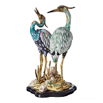 Статуэтка в виде двух птиц из фарфора с бронзовыми элементами Bird of the Garden of Eden варинант исполнения - 3 | Loft Concept в Екатеринбурге