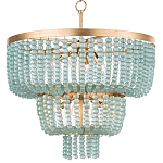 Круглая трехъярусная люстра с подвесками в виде круглых стеклянных бусин Blue Beads Chandelier варинант исполнения - 2 | Loft Concept в Екатеринбурге