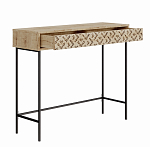 Консоль напольная деревянная с выдвижным ящиком с резным орнаментом HEATON CONSOLE OAK варинант исполнения - 1 | Loft Concept в Екатеринбурге