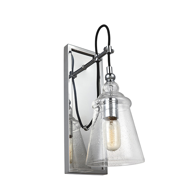 Бра с плафоном в форме колокола из прозрачного стекла с пузырьками Feiss Хром Прозрачное Стекло в Екатеринбурге | Loft Concept 