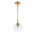 Подвесной светильник латунного цвета с прозрачным стеклянным плафоном Feiss варинант исполнения - 11 | Loft Concept в Екатеринбурге