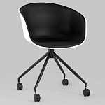 Офисное кресло из пластика с мягким сиденьем Eggshell Black варинант исполнения - 2 | Loft Concept в Екатеринбурге