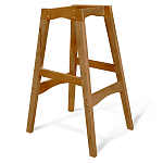 Барный стул со спинкой и подлокотниками на 4-х деревянных ножках Серый Велюр Ava Charm варинант исполнения - 4 | Loft Concept в Екатеринбурге