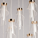 Люстра каскадная с 10-ю прозрачными плафонами Wave Line варинант исполнения - 4 | Loft Concept в Екатеринбурге