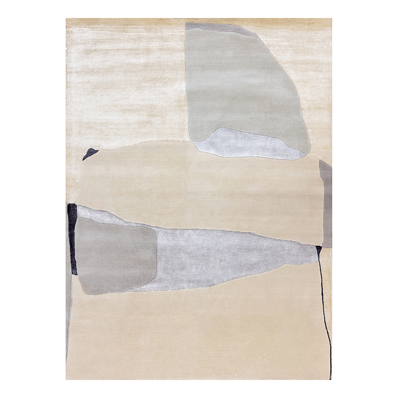 Ковер шелк Manhattan Wool Silk Carpet VI Серый Бежевый в Екатеринбурге | Loft Concept 
