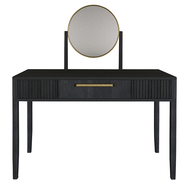 Туалетный Стол с зеркалом Primo Черный дуб Черный матовый Золотой в Екатеринбурге | Loft Concept 