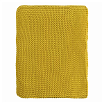 Плед из хлопка жемчужной вязки горчичного цвета Waffle Comfort варинант исполнения - 4 | Loft Concept в Екатеринбурге