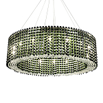 Круглая люстра с хрустальными подвесками Crystal Art Chrome Green Chandelier 12 варинант исполнения - 2 | Loft Concept в Екатеринбурге