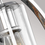 Бра цвета хром с круглой рамой и цилиндрическим прозрачным стеклянным плафоном на прямоугольном основании Feiss варинант исполнения - 5 | Loft Concept в Екатеринбурге