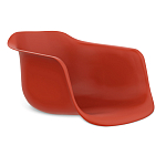 Стул пластиковый красного цвета на колесиках с подъемно-поворотным механизмом Eames Red варинант исполнения - 2 | Loft Concept в Екатеринбурге