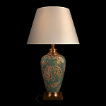 Настольная лампа бирюзовая с цветочным принтом Turquoise Flight варинант исполнения - 2 | Loft Concept в Екатеринбурге