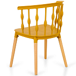 Пластиковый стул на ножках из массива бука Ferret Spiral Mustard варинант исполнения - 6 | Loft Concept в Екатеринбурге