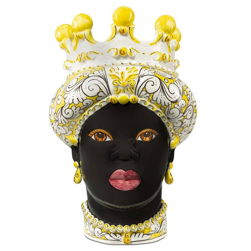 Ваза Vase Moro Lady Ornate Yellow Черный Желтый Белый Ваза Vase Moro Lady Ornate Yellow Черный Желтый Белый в Екатеринбурге | Loft Concept