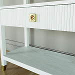 Стеллаж Elsa Dreams White со стеклянными полками и ящиком варинант исполнения - 5 | Loft Concept в Екатеринбурге