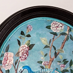 Стул из массива бука бирюзовый с изображением птиц в саду Turquoise Chinoiserie Bird Chair варинант исполнения - 3 | Loft Concept в Екатеринбурге
