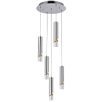 Подвесной светильник Metal Acrylic Tube Five Chrome Hanging Lamp варинант исполнения - 2 | Loft Concept в Екатеринбурге