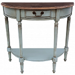 Полукруглая консоль в стиле прованс светло-бирюзовая Margery Provence Console варинант исполнения - 1 | Loft Concept в Екатеринбурге