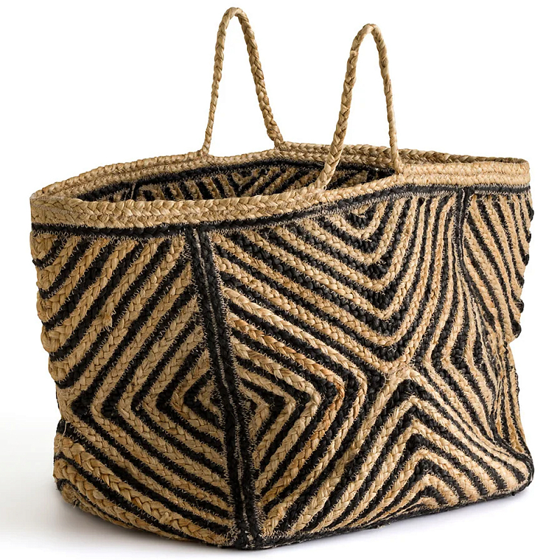 Плетеная мягкая корзина Kito Wicker Basket Бежевый Черный Плетеная мягкая корзина Kito Wicker Basket Бежевый Черный в Екатеринбурге | Loft Concept