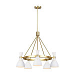 Люстра с 5-ю плафонами в форме песочных часов с узкими перфорированными отверстиями Feiss варинант исполнения - 13 | Loft Concept в Екатеринбурге