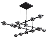 Люстра подвесная черная в сочетании с серыми стеклянными плафонами Embodiment варинант исполнения - 1 | Loft Concept в Екатеринбурге