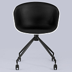 Офисное кресло из пластика с мягким сиденьем Eggshell Black варинант исполнения - 4 | Loft Concept в Екатеринбурге