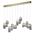 Подвесной светильник линейный с плафонами волнистой формы из фактурного стекла Big Wave варинант исполнения - 3 | Loft Concept в Екатеринбурге